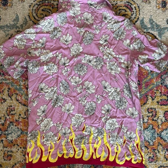 Men's Mad Minds Colorful Short-sleeve Button-down Short Sleeve Shirt - M - Picture 3 of 3